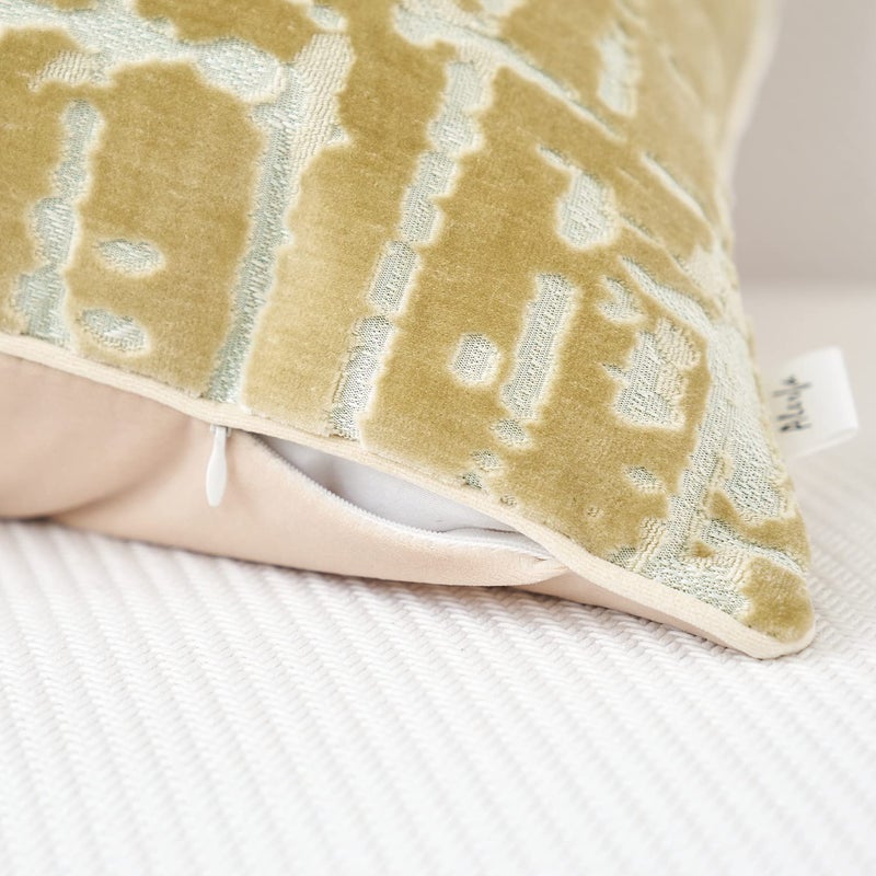 Alerfa Rectangle Geometrical Plaid Striped Cut Velvet Throw Pillow Cover 12x20 Inch Luxury Modern Decorative Lumbar Pillow Cover for Couch Living Room Bedroom, Beige - Image 4
